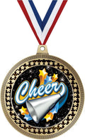 2.75' Cheer Medal Award, Gold Vega Cheer Team Trophy Award Includes Free Neck Ribbon Prime