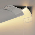 LED Indirect Lighting Crown Molding Ceiling Decor, Aluminum Linear LED Channel Putty-Ready Edge Design, White Cornice Moulding Coving Trim(9 m/29.5 ft)