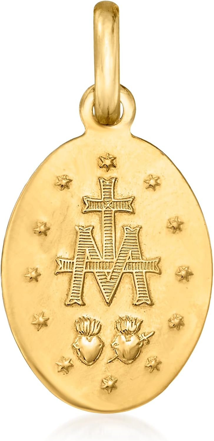 Ross-Simons Italian 18kt Yellow Gold Miraculous Medal Pendant