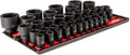 TEKTON 1/2 Inch Drive Shallow 6-Point Impact Socket Set with Rails and Tray, 39-Piece (8-50 mm) | SID92112