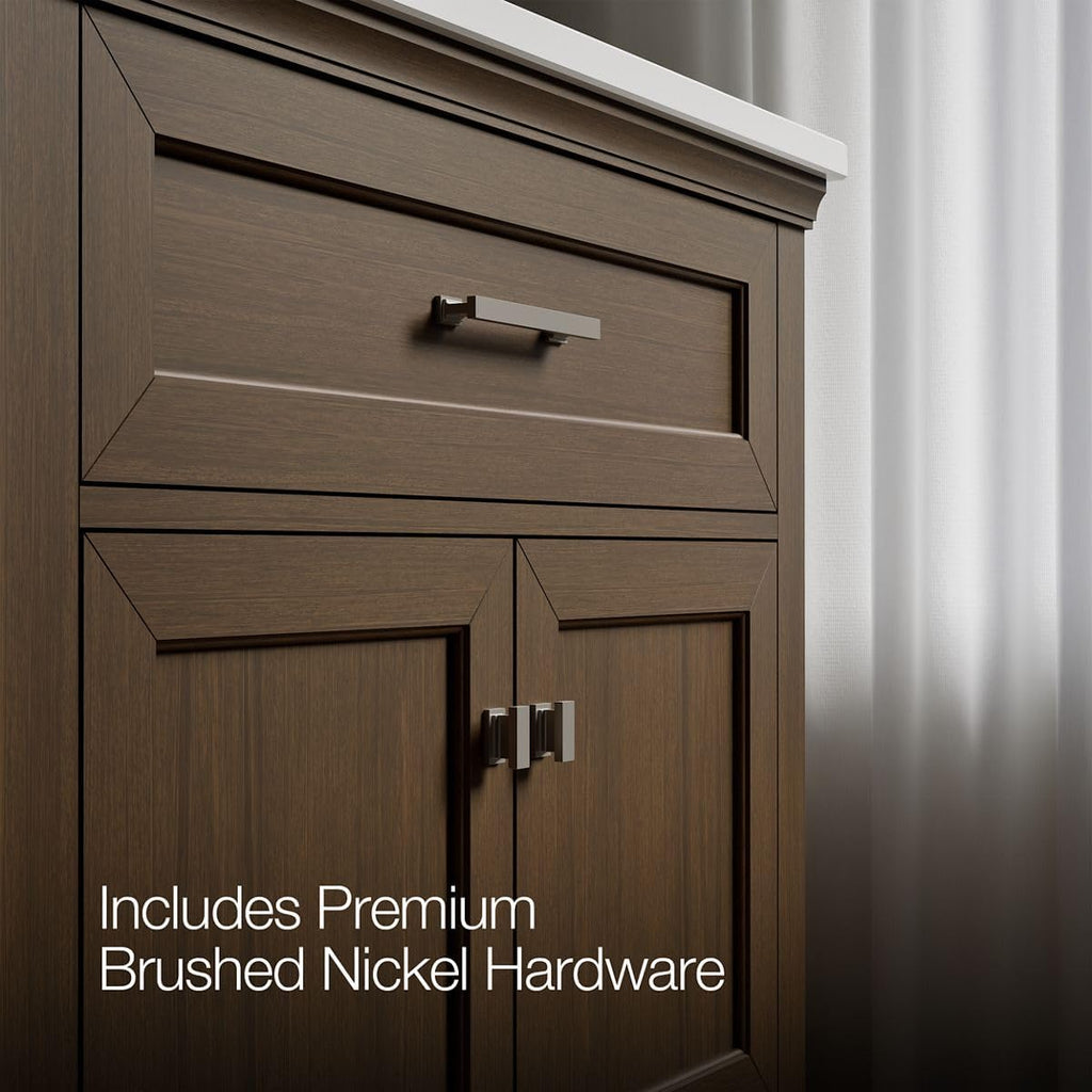 Kohler 29261-BD1-DAK Charlemont 36 in. Bathroom Vanity Cabinet with Sink and Quartz top, Draper Oak