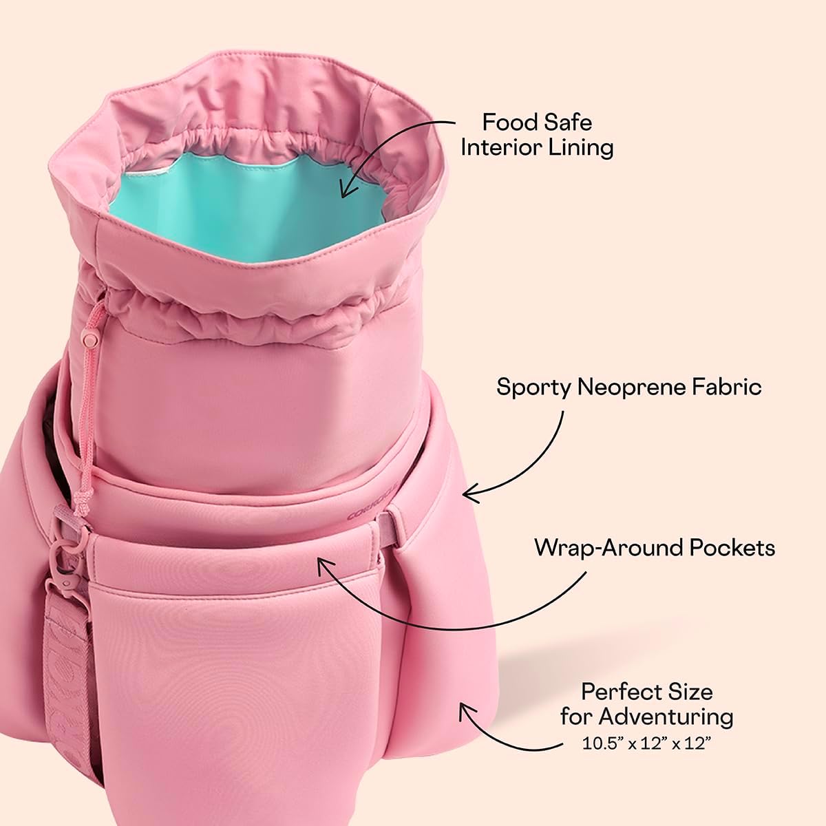 Corkcicle Beverage Bucket Cooler Bag, 10.5' x 12' – Keep Cool with Portable Bucket Bag – Transforms Into Ice Bucket with All Day Insulation