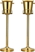 Champagne Bucket with Stand,Ice Bucket with Stand Stainless Steel Bucket Wine Chiller On Stand 12Lb Hammered Tall Ice Bucket Stand for Party Bar Ktv Bbq Home,3ft (gold, 2 packs)