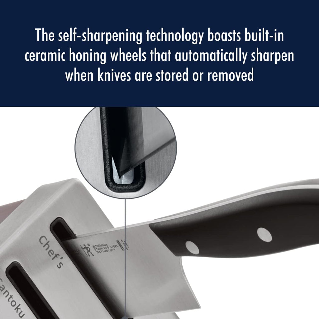 HENCKELS Statement 7-Pc Self-Sharpening Knife Block Set - German Stainless Steel, Built-in Sharpener, Lightweight Handles