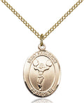 Bonyak Jewelry St. Sebastian - Cheerleading Hand-Crafted Oval Medal Pendant in 14kt Yellow Gold-Filled