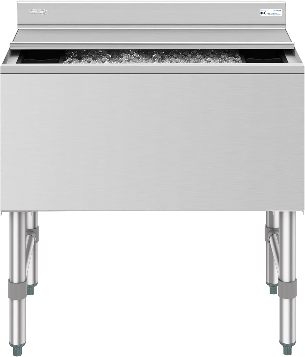 KoolMore 30 Inch Commercial Stainless Steel Underbar Ice Bin with Siding Lid, NSF Certified (KM-UIB-1830)