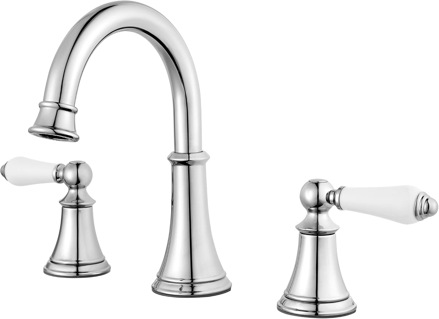 Pfister Courant 8 in Widespread 3 Hole Bathroom Sink Faucet 2 Handle Polished Chrome NSF Certified WaterSense Push & Seal Drain 360 Degree Swivel Spout LF049COPC