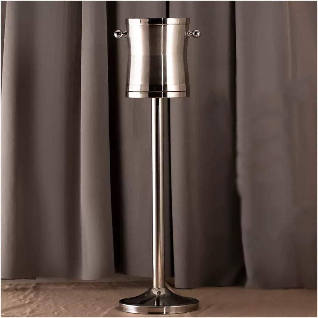 Ice Buckets for Parties, Stainless Steel Double Wall Ice Bucket with Stand Wine Chiller Ice Buckets for Parties Festival Bar Outdoor or Indoor Use, 4L,Height 35.4 inches,for Home,Guest Rooms and Bar