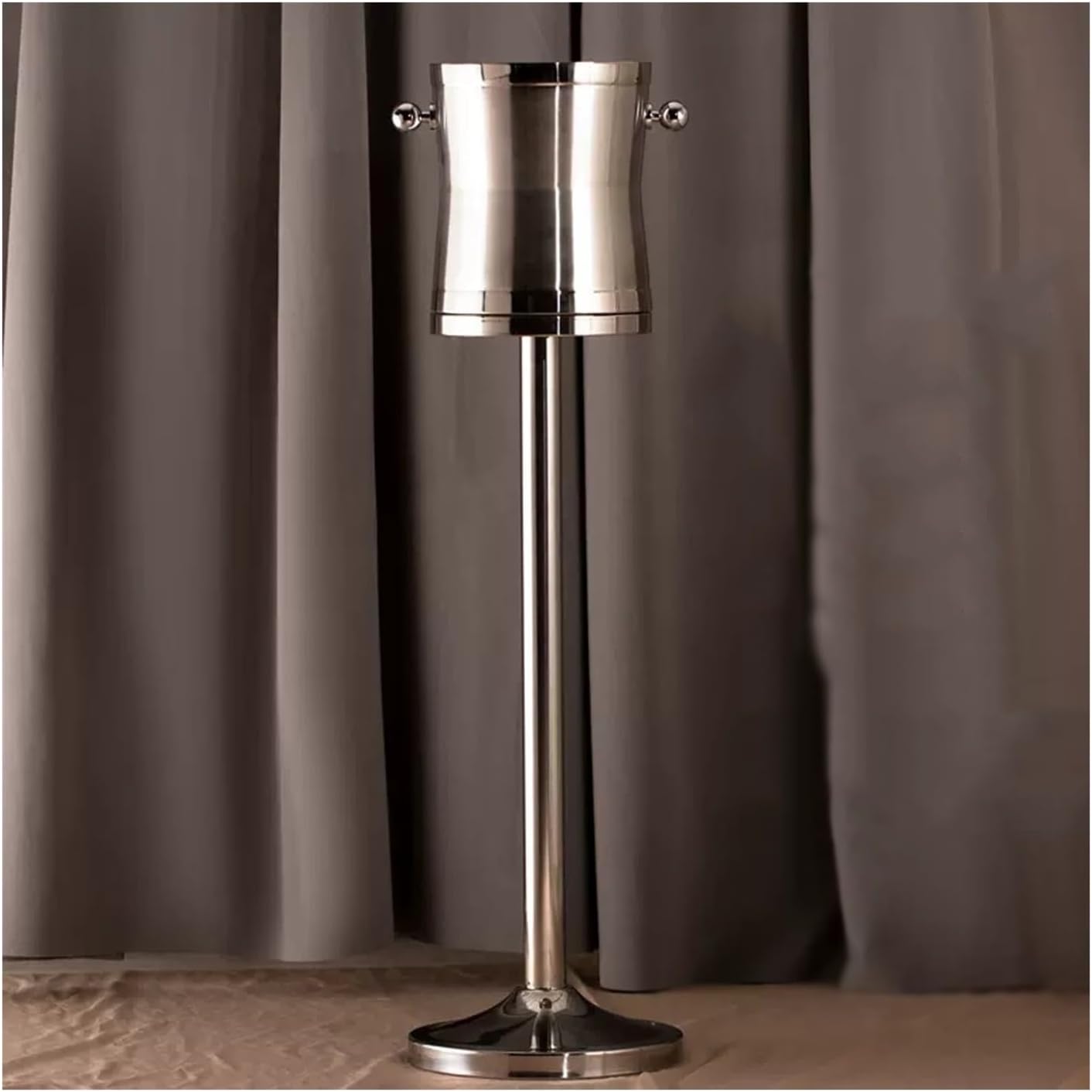 Ice Buckets for Parties, Stainless Steel Double Wall Ice Bucket with Stand Wine Chiller Ice Buckets for Parties Festival Bar Outdoor or Indoor Use, 4L,Height 35.4 inches,for Home,Guest Rooms and Bar
