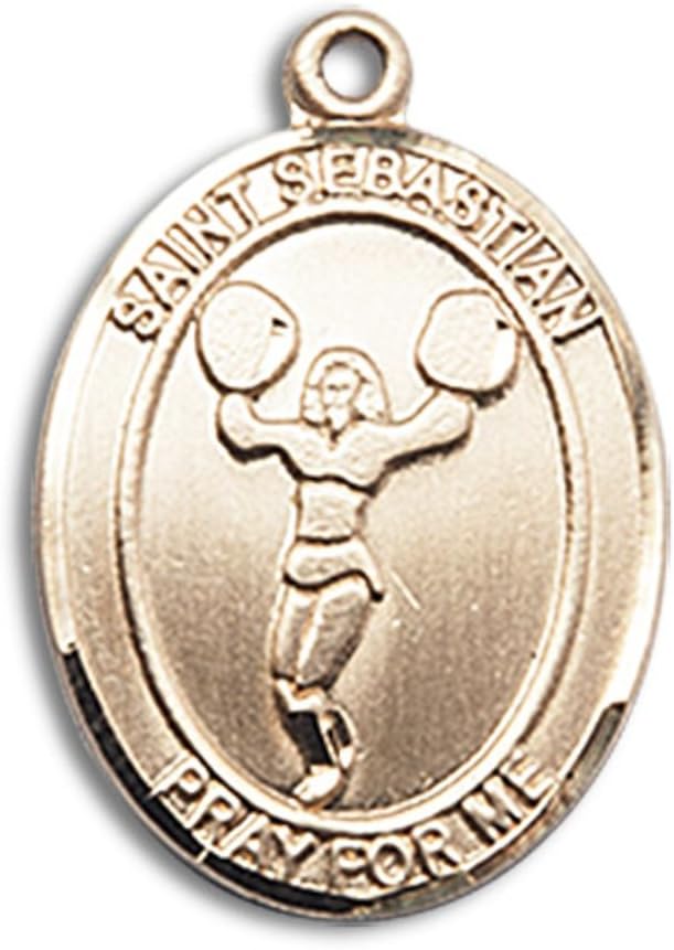 Bonyak Jewelry St. Sebastian - Cheerleading Hand-Crafted Oval Medal Pendant in 14kt Yellow Gold-Filled