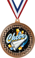 Crown Awards 2.75' Cheer Medal Award, Bronze Vega Cheer Team Trophy Award Includes Free Neck Ribbon Prime