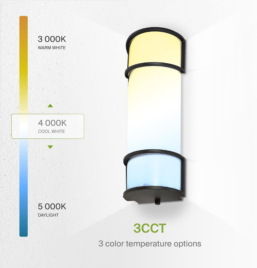 ASD LED 18' Vanity Flush Mount Light Fixture, Linear Bathroom Lighting Bar | 3CCT, Dimmable, Energy Star, ETL Listed | 20W 1650LM 3000-5000K 120V | Long Bath Wall Sconce Over Mirror | Black, 4 Pack
