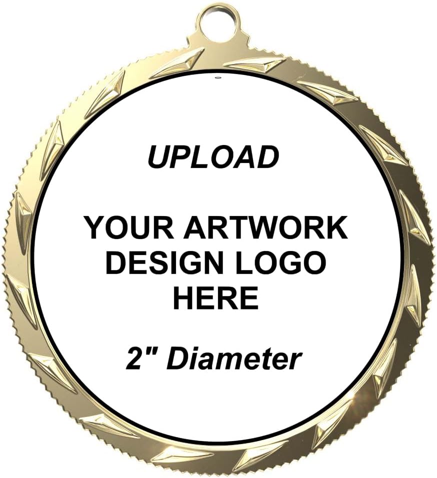 Express Medals Various Styles (Packs of 12 to 500) of Full Color Custom Logo Design Gold Silver Bronze Medals Trophy Award with Choice of Neck Ribbon Medal Trophies Gift Prize Tournament Awards
