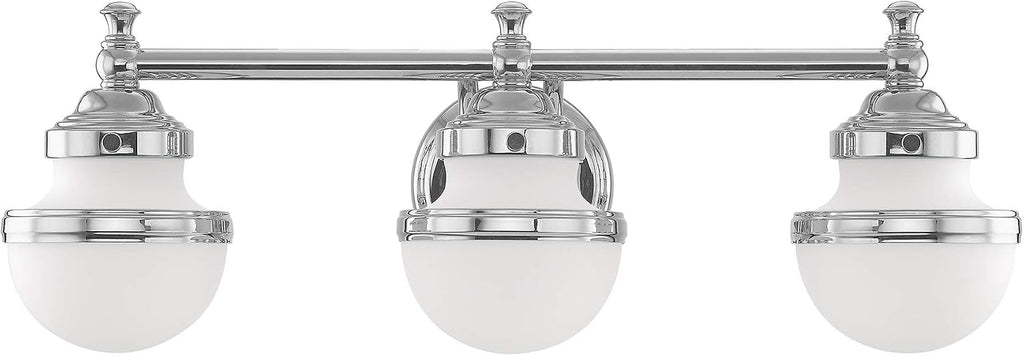 Livex Lighting 5713-05 Oldwick 3 Polished Chrome Bath Light, 24 x 7.25 x 8.25