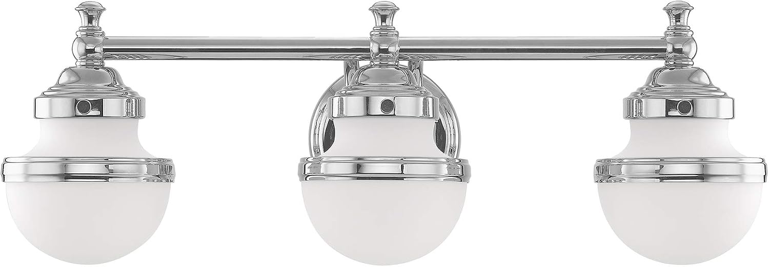 Livex Lighting 5713-05 Oldwick 3 Polished Chrome Bath Light, 24 x 7.25 x 8.25