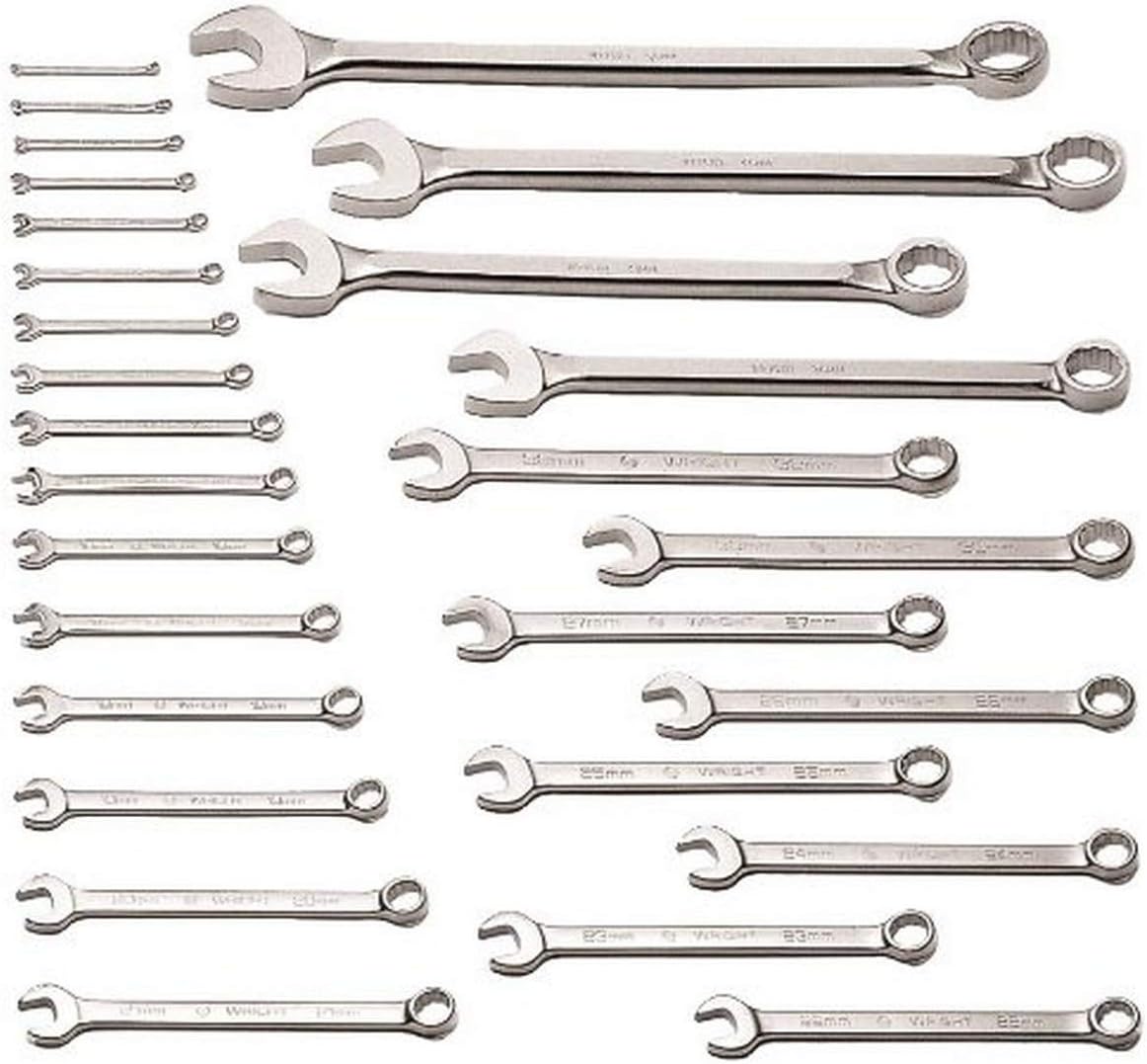 Wright Tool 760 12 Point Metric Combination Wrench Set, 6mm - 50mm (28-Piece)