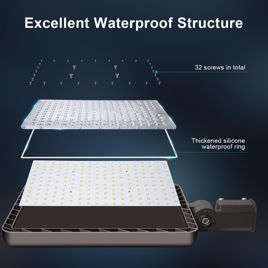 480W LED Parking Lot Light,72000LM 5000K Dusk to Dawn Security Flood Lights, IP65 Waterproof Commercial Slip Fitter Pole Mount 100V-277V for Car Lots, Stadium, Arena, Hospital