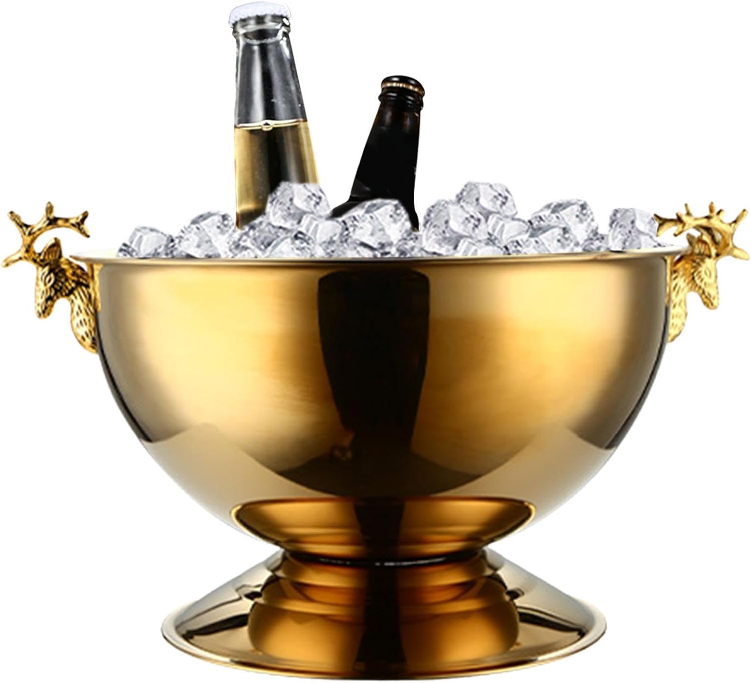 Ice Bucket Beverage Tub 14L Beer Wine Chiller Reusable Multipurpose Champagne Bucket Cooling Container for Holiday Restaurant, Gold(Gold)