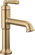 Delta Faucet Saylor Single Hole Bathroom Faucet, Gold Bathroom Faucet, Single Handle Bathroom Sink Faucet, Diamond Seal Technology, Drain Assembly, Champagne Bronze 536-CZMPU-DST