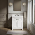 Kohler Charlemont 30' Bathroom Vanity Cabinet with White Sink and Quartz Top, Modern Bathroom Storage, White, K-29260-BD1-0