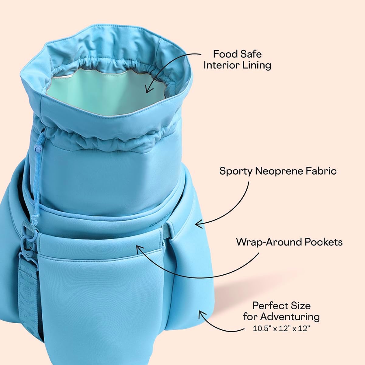 Corkcicle Beverage Bucket Cooler Bag, 10.5' x 12' – Keep Cool with Portable Bucket Bag – Transforms Into Ice Bucket with All Day Insulation