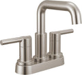 Delta Faucet Nicoli Centerset Bathroom Faucet, Brushed Nickel 2-Handle Bathroom Faucet, Delta Bathroom Sink Faucet, Brushed Nickel 3-Hole Bathroom Faucet, Stainless 25849LF-SS
