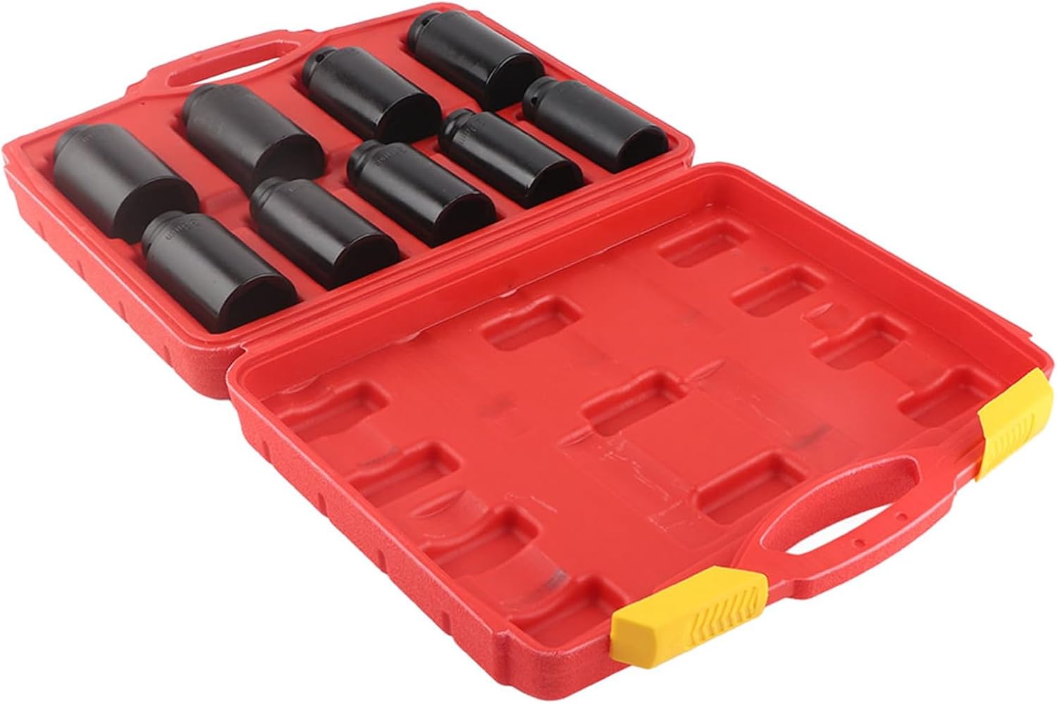 1/2 Inch Drive Axle Hub Nut Hex Socket Set, Heavy Duty Impact Quality 9-Piece Set for Use with Impact Tool, for Professional or Occasional Use, 40 Chrome Steel Material, Mechanics
