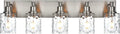 BONLICHT 5 Lights Sconces Wall Lighting Brushed Nickel with Hammered Glass Shade, Industrial Bathroom Light Fixtures Vanity Lights Porch Light Fixtures Classic Metal Wall Mount Lamp Over Mirror
