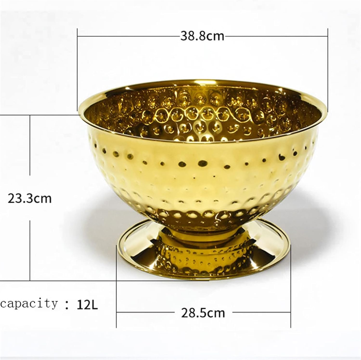 Ice Bucket Champagne Bucket Ice Bucket Container Multifunctional Champagne Basin Stainless Steel Hammer Basin Bar Ktv Ice Wine Basin for Families, Parties Ice Bucket Beverage Tub (Color : Brass)