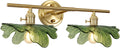 Green Bathroom Lighting Fixtures Over Mirror, Vintage Wall Sconces with Glass Shade Flower Vanity Lights Mid Century Wall Sconce Light Gold Wall Lighting for Bedroom Living Room Hallway