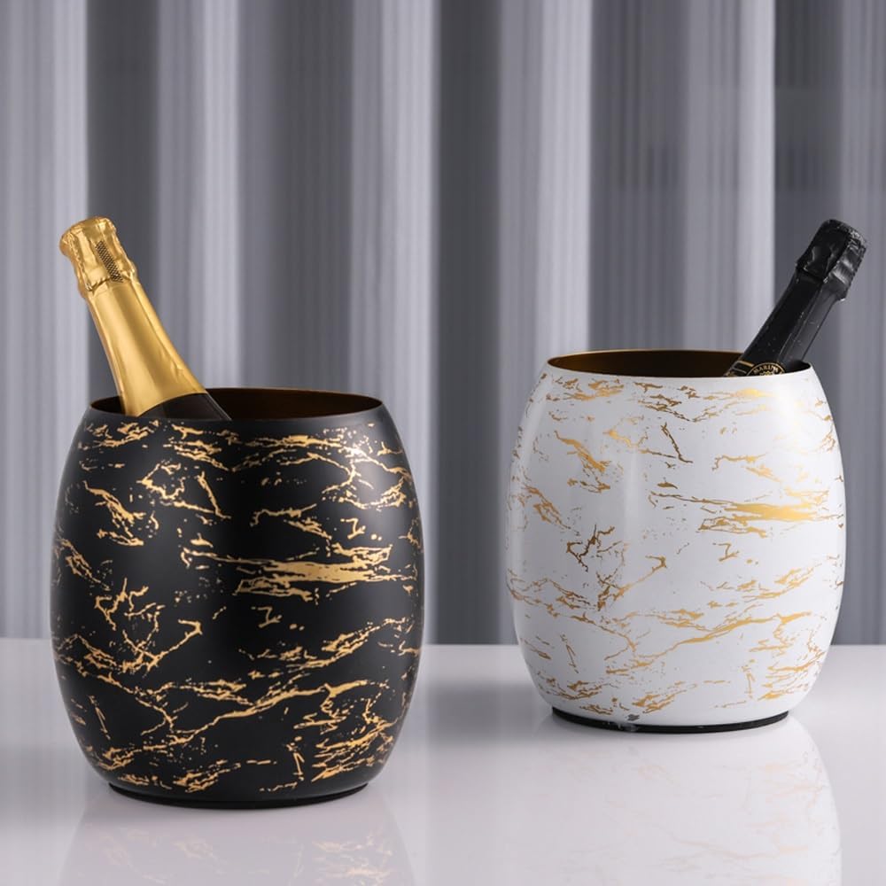 Ice Bucket - Ice Buckets for Parties - Stainless Steel Champagne Bucket - Perfect for Wine, Champagne or Beer Bottles (Gray : C)