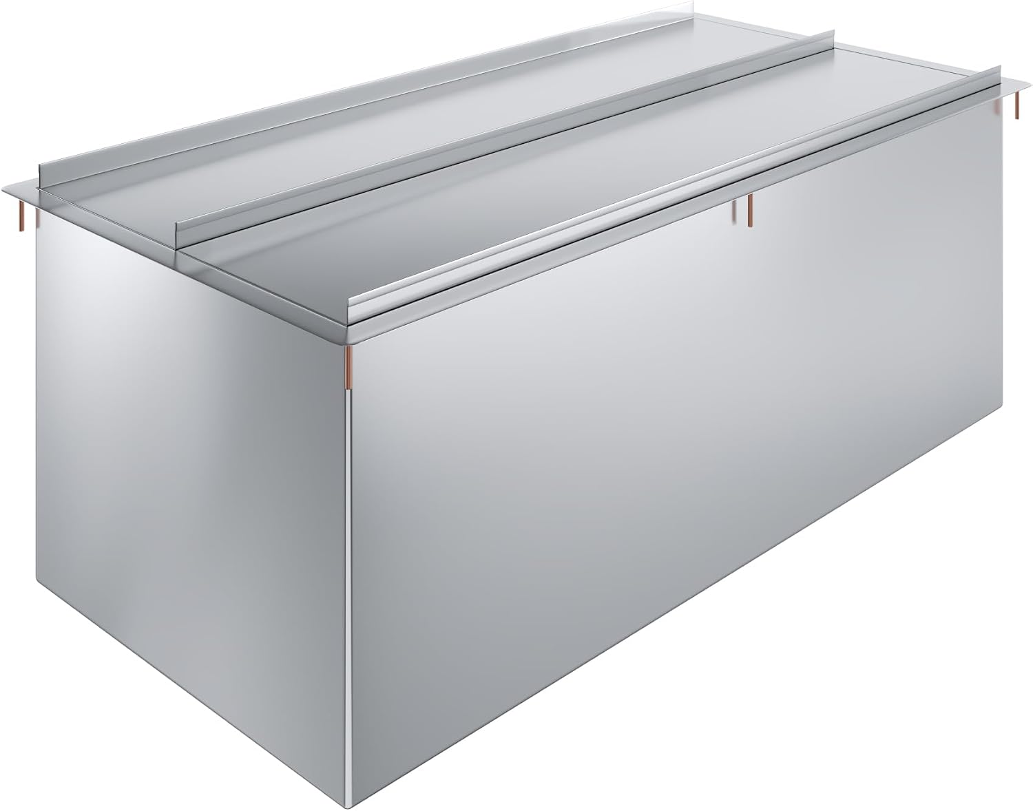 AmGood 18 in. x 36 in. Stainless Steel Drop-In Ice Bin with Sliding Lid