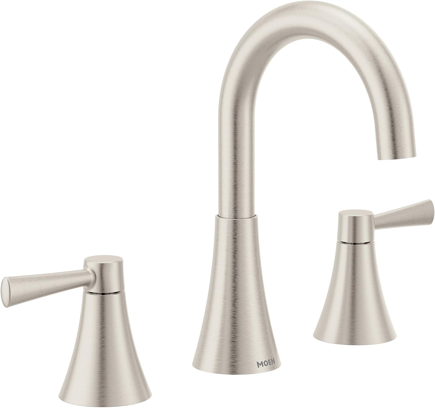 Moen 84023SRN Ronan 2-Handle Widespread Bathroom Faucet, BN | Bathroom sink faucet, widespread 2-handle design, valve included, spot resist finish, modern style
