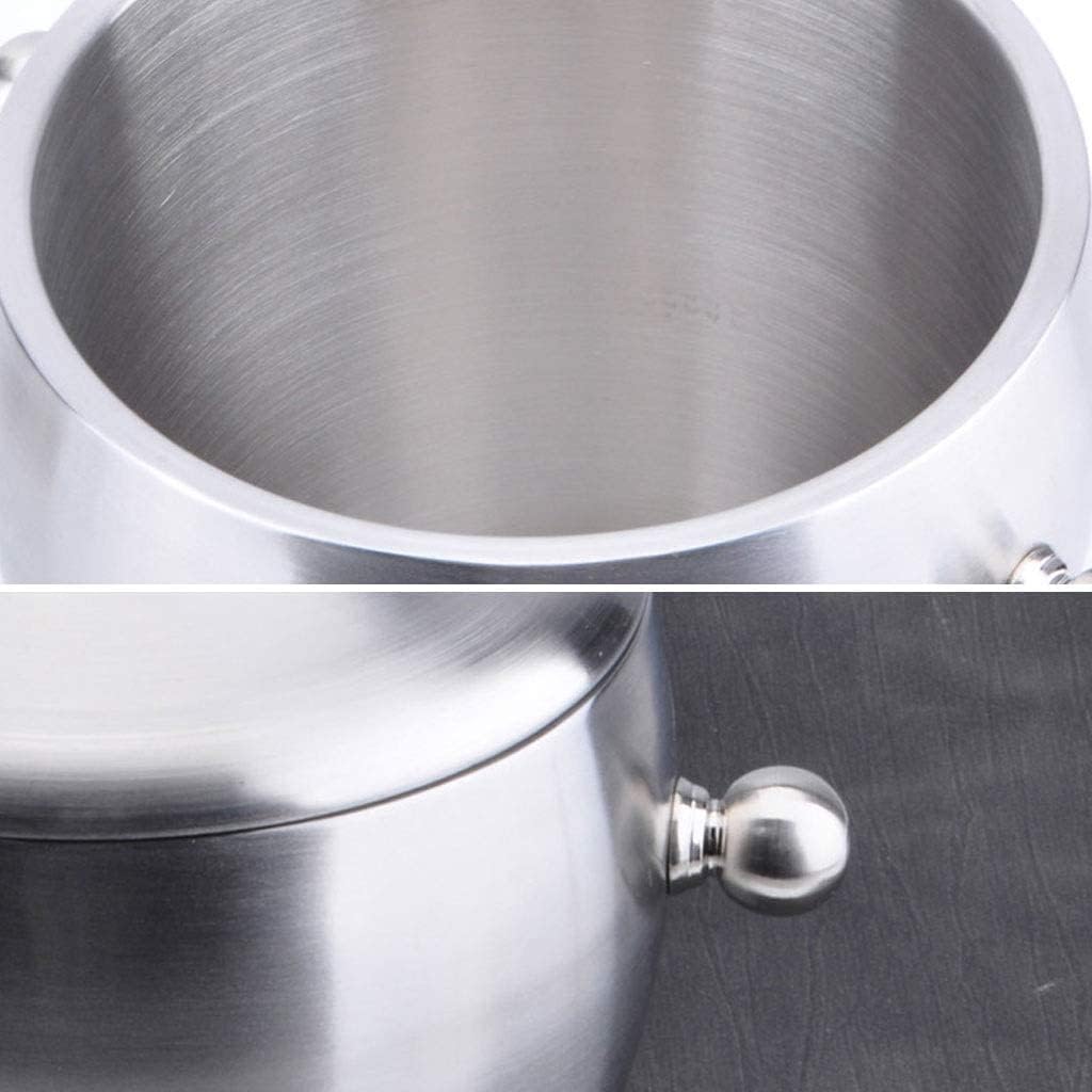 Ice Buckets for Parties Stainless Steel Ice Bucket with Lid Double-Layer Champagne Bucket Insulated Beer Bucket Cooler Bucket Champagne Bucket Bar Accessories(B,1.2L)