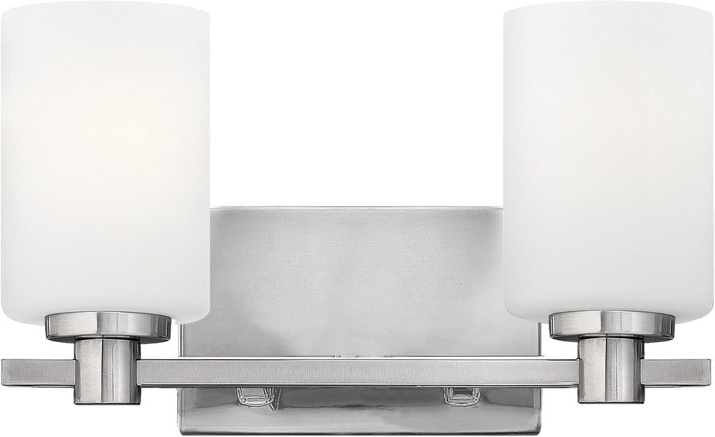 Hinkley Karlie Contemporary Modern Two Light Bathroom Vanity Fixture, Brushed Nickel