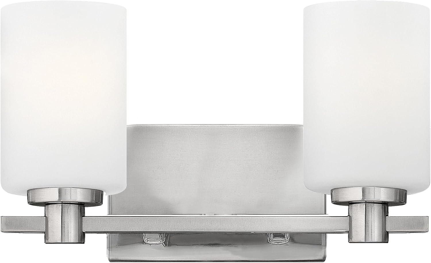 Hinkley Karlie Contemporary Modern Two Light Bathroom Vanity Fixture, Brushed Nickel