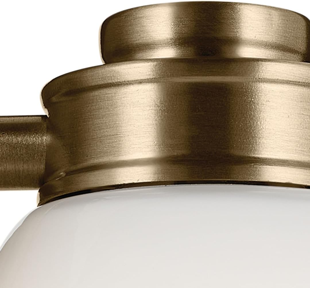 Kichler Shae 5' 1-Light Wall Sconce Bathroom Vanity Light Fixture with White Opal Glass in Champagne Bronze, Modern Style for Vanity Mirror, Fireplace, Hallway (8.25' H x 5' W), 55200CPZ