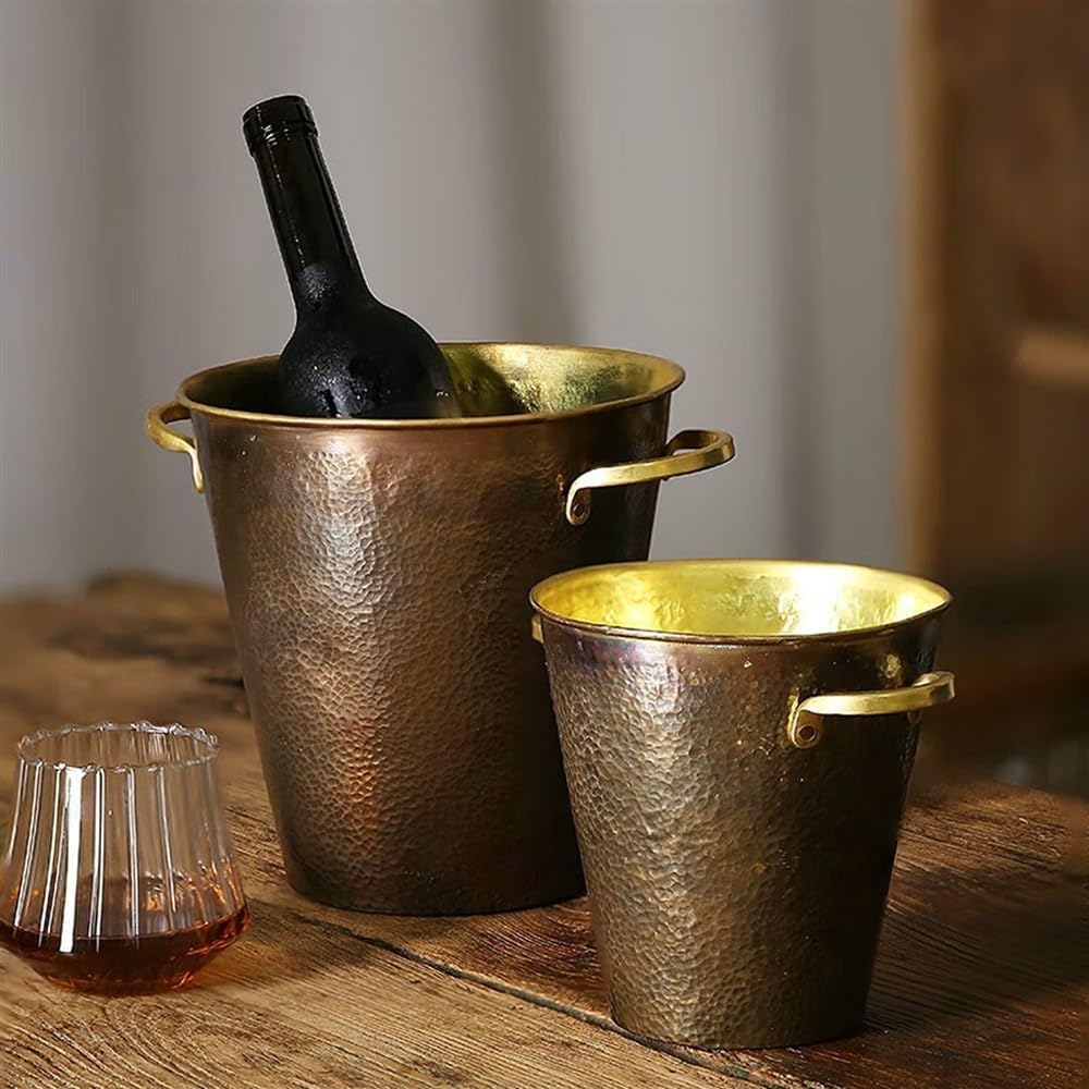 Ice Bucket, Retro Metal Ice Buckets, Beverage Tub Ice Bucket Champagne Buckets for Business and Family Party(Small)