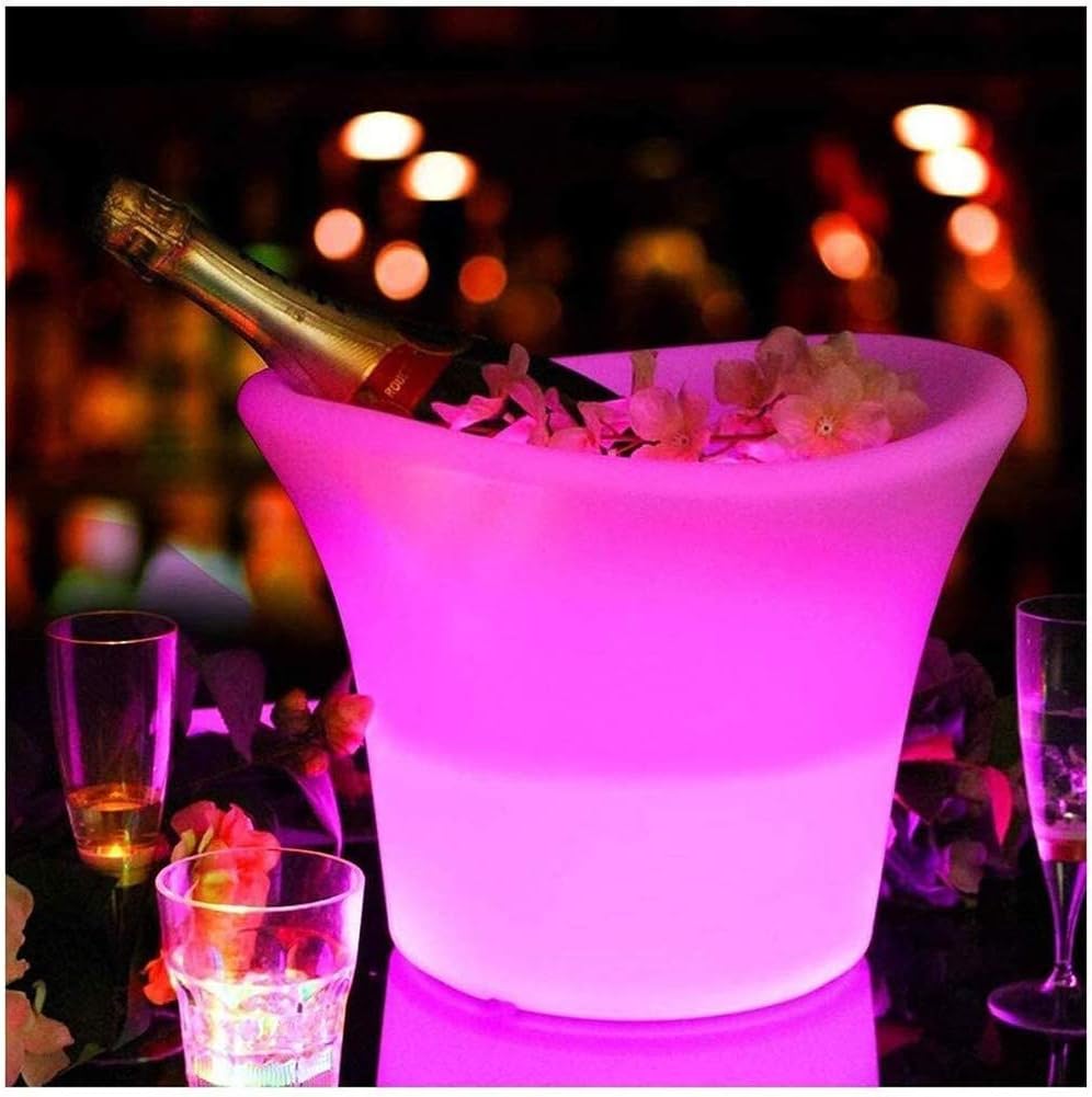 Ice Bucket,Led Ice Bucket, Beverage Tubs and Buckets for Parties, Wine Tub Chiller, Party Drink Chiller for Champagne, Wine, and Beer./White/36 * 27Cm