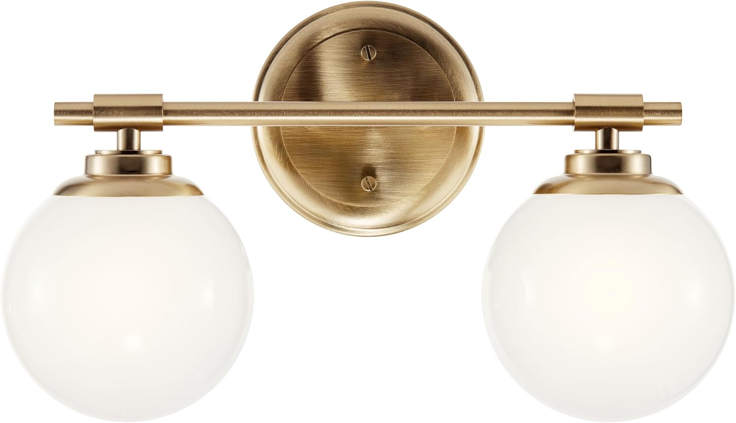 Kichler Benno 2-Light Bathroom Vanity Light Fixture, Modern Wall Mount Light with Opal Glass in Champagne Bronze for Bathroom or Powder Room (9.75' x 14.75'), 55171CPZ