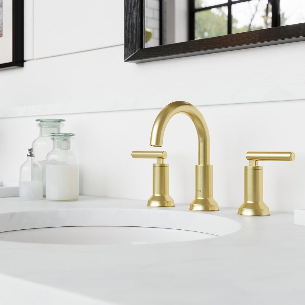 Pfister Capistrano Bathroom Sink Faucet, 8-Inch Widespread, 2-Handle, 3-Hole, NSF Certified, Brushed Gold Finish, LF049CSOBG (Pack of 3)