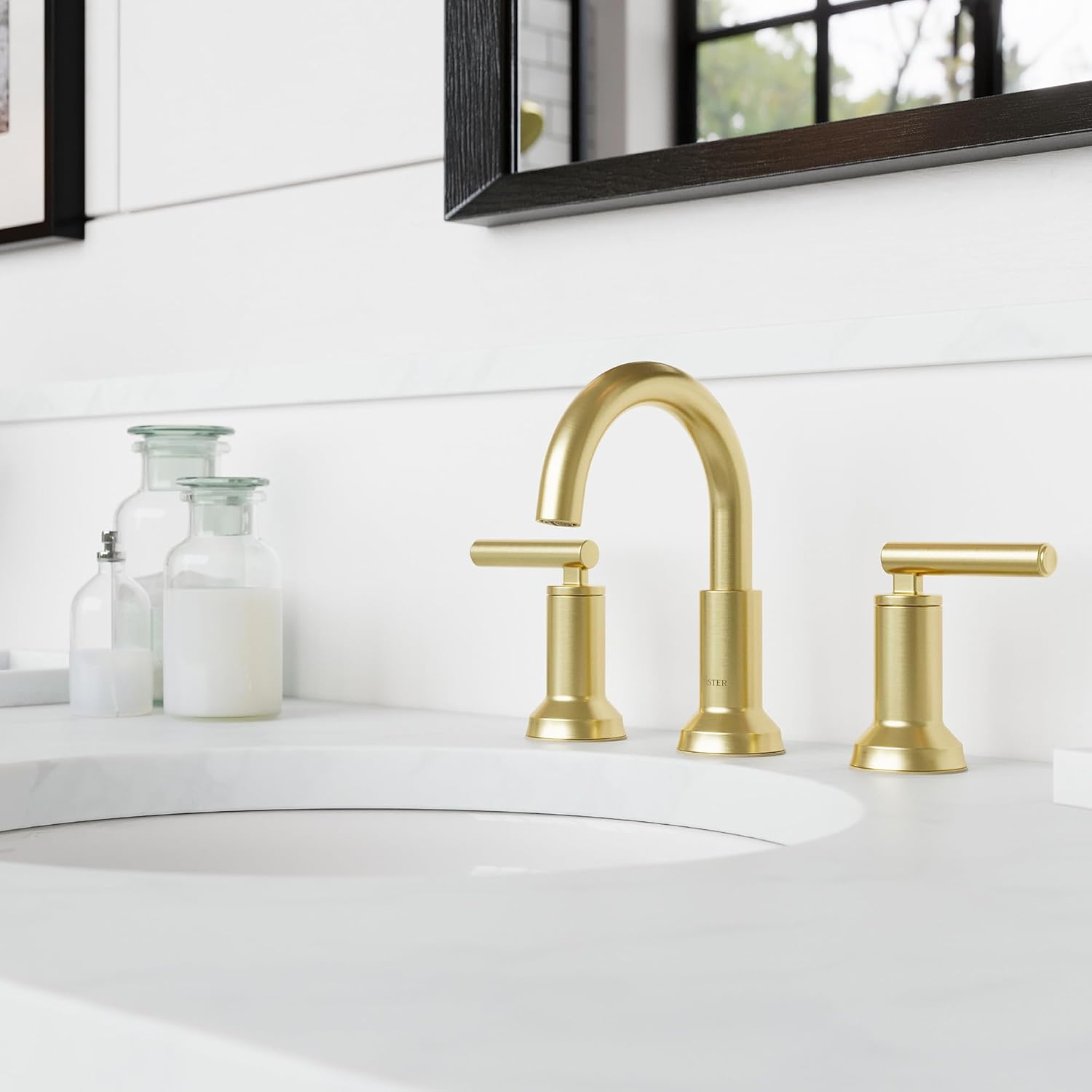 Pfister Capistrano Bathroom Sink Faucet, 8-Inch Widespread, 2-Handle, 3-Hole, NSF Certified, Brushed Gold Finish, LF049CSOBG (Pack of 3)