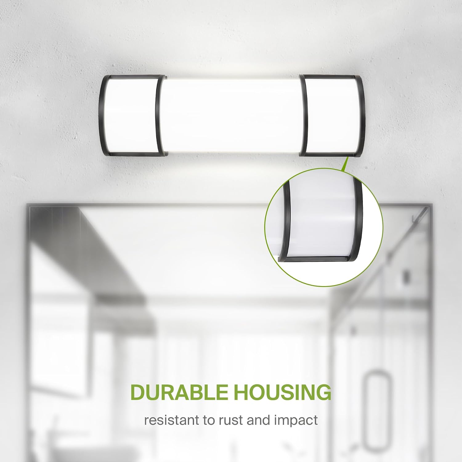 ASD LED 18' Vanity Flush Mount Light Fixture, Linear Bathroom Lighting Bar | 3CCT, Dimmable, Energy Star, ETL Listed | 20W 1650LM 3000-5000K 120V | Long Bath Wall Sconce Over Mirror | Black, 4 Pack