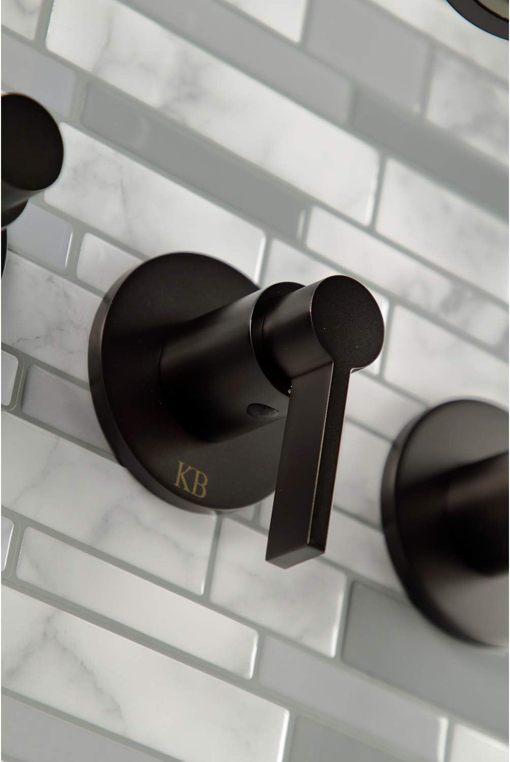 Kingston Brass KBX8135NDL NuvoFusion Triple-Handle Tub and Shower Faucet in Oil Rubbed Bronze