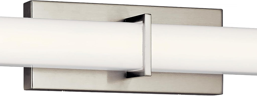 Kichler 37.5' LED Linear Bath Vanity Light Fixture with White Acrylic Diffuser in Brushed Nickel for Bathroom Lighting over Mirror (37.5' x 4.75' x 4.5'), 11147NILED