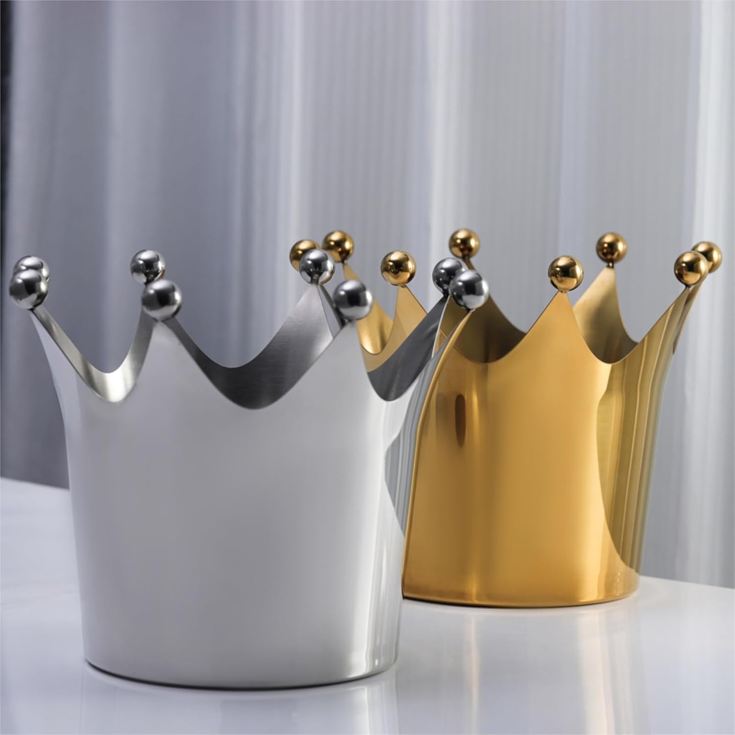 Ice Bucket Ice Bucket for Parties Stainless Steel Beverage Tub Wedding Banquet Bar Accessories(Gold)