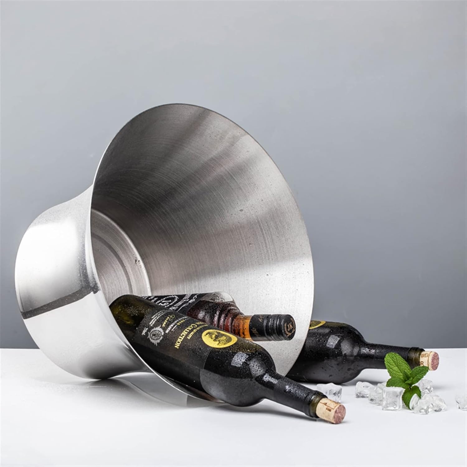 Ice Bucket Champagne Bucket Ice Bucket Container Large Stainless Steel Champagne Ice Wine Basin Party Ice Bucket for Home Bar, Chilling Beer and Wine Ice Bucket Beverage Tub (Color : Brass)