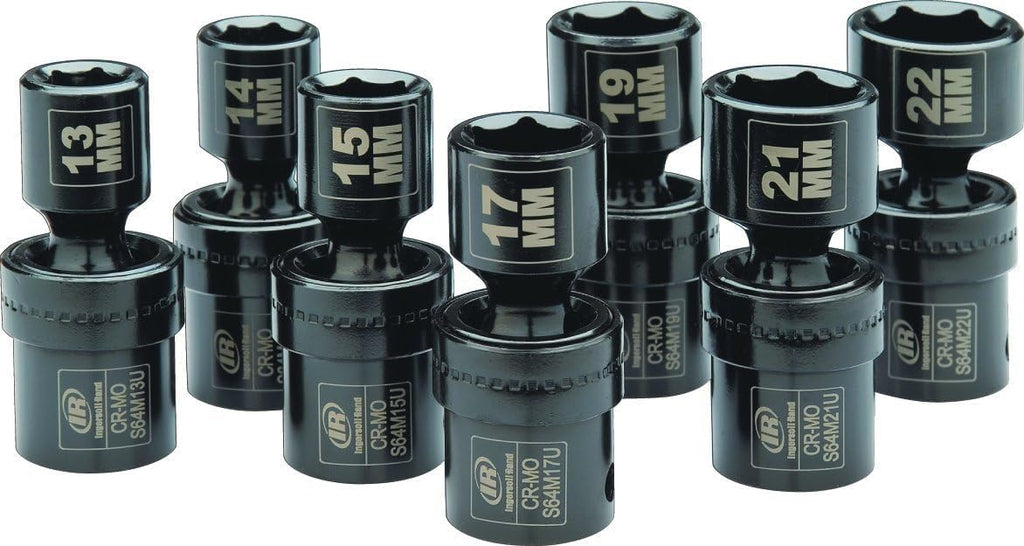 Ingersoll Rand SK4M7UN 1/2' Drive Metric Universal Impact Socket Set (7 Piece)