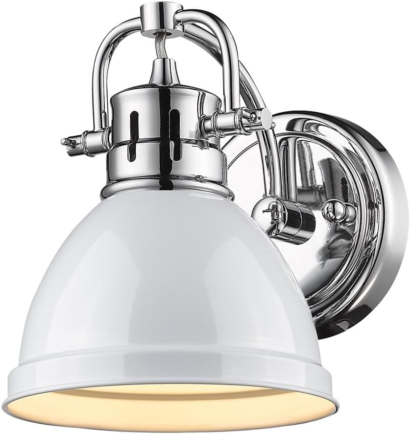 Golden Lighting 3602-BA1 CH-WH Traditional, Chrome- Vanity Light, Bathroom Vanity Light, Bathroom Lighting, Bathroom Lights Over Mirror, Bathroom Vanity Lights Over Mirror,