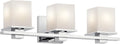 Kichler Tully 24' Vanity Light in Chrome, 3-Light Modern Bathroom Light with Satin Etched Cased Opal Glass, (24' W x 6.5' H), 45151CH